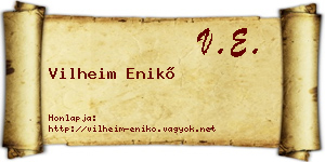 Vilheim Enikő névjegykártya